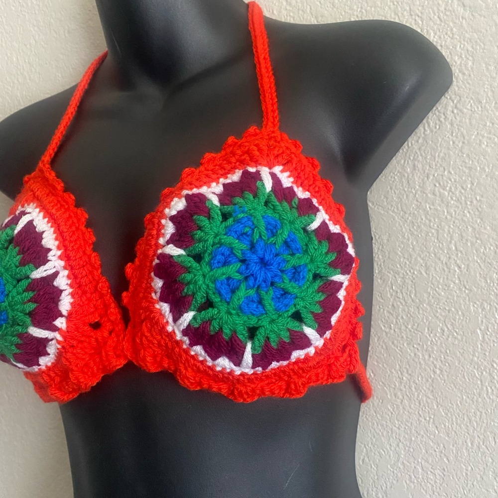 Colorful Crochet Halter Top
